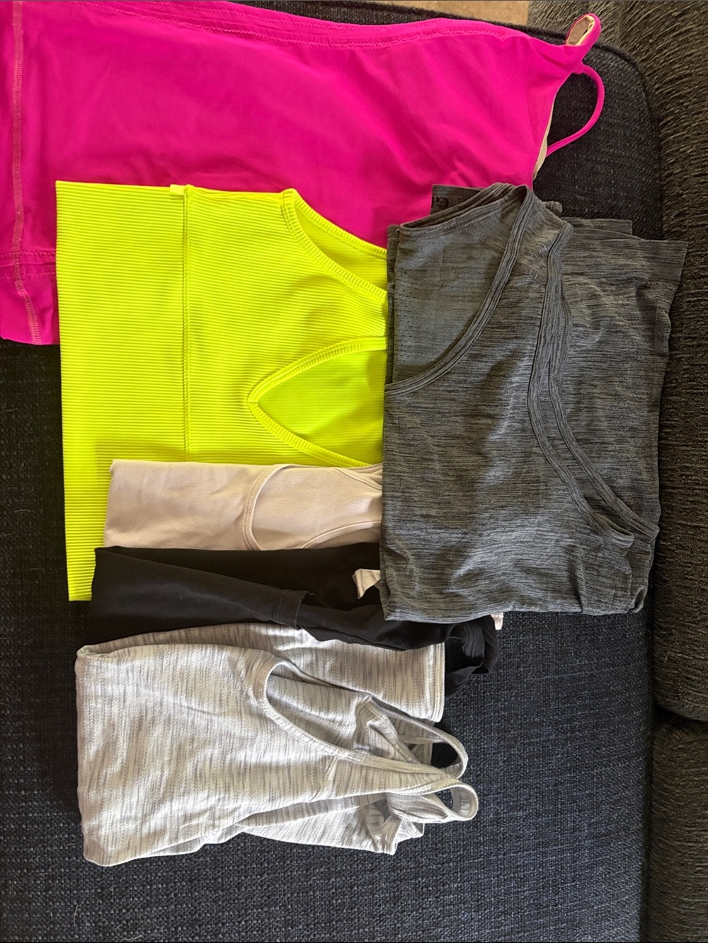 Mixed Tank Top Set - Neon Pink, Neon Yellow, Gray, Black, Light Pink, Light Gray